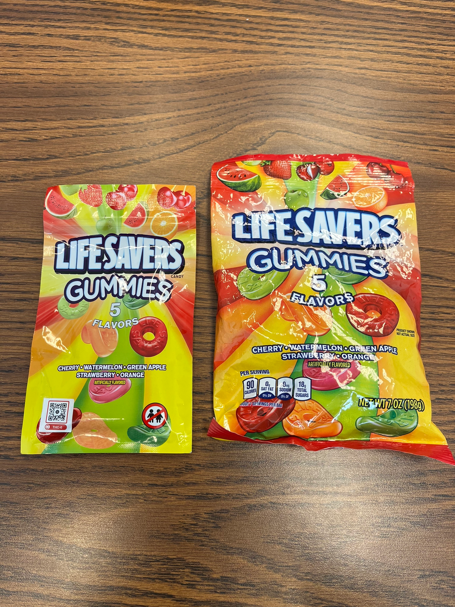 Copycat Life Savers product with psychoactive cannabis on left and the real Life Savers product on the right. Image courtesy of the Office of Governor Michael L. Parsons