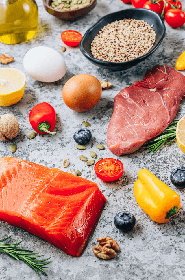 an array of food on table