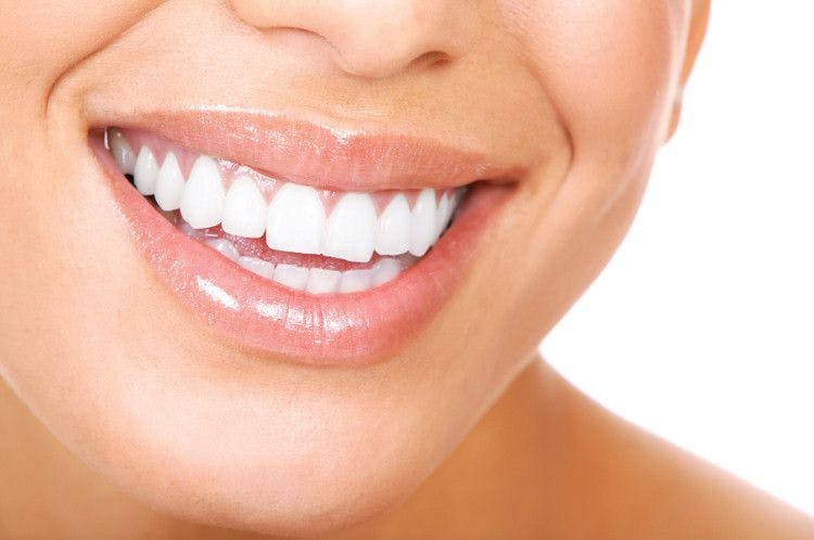 closeup of woman smiling with bright white teeth